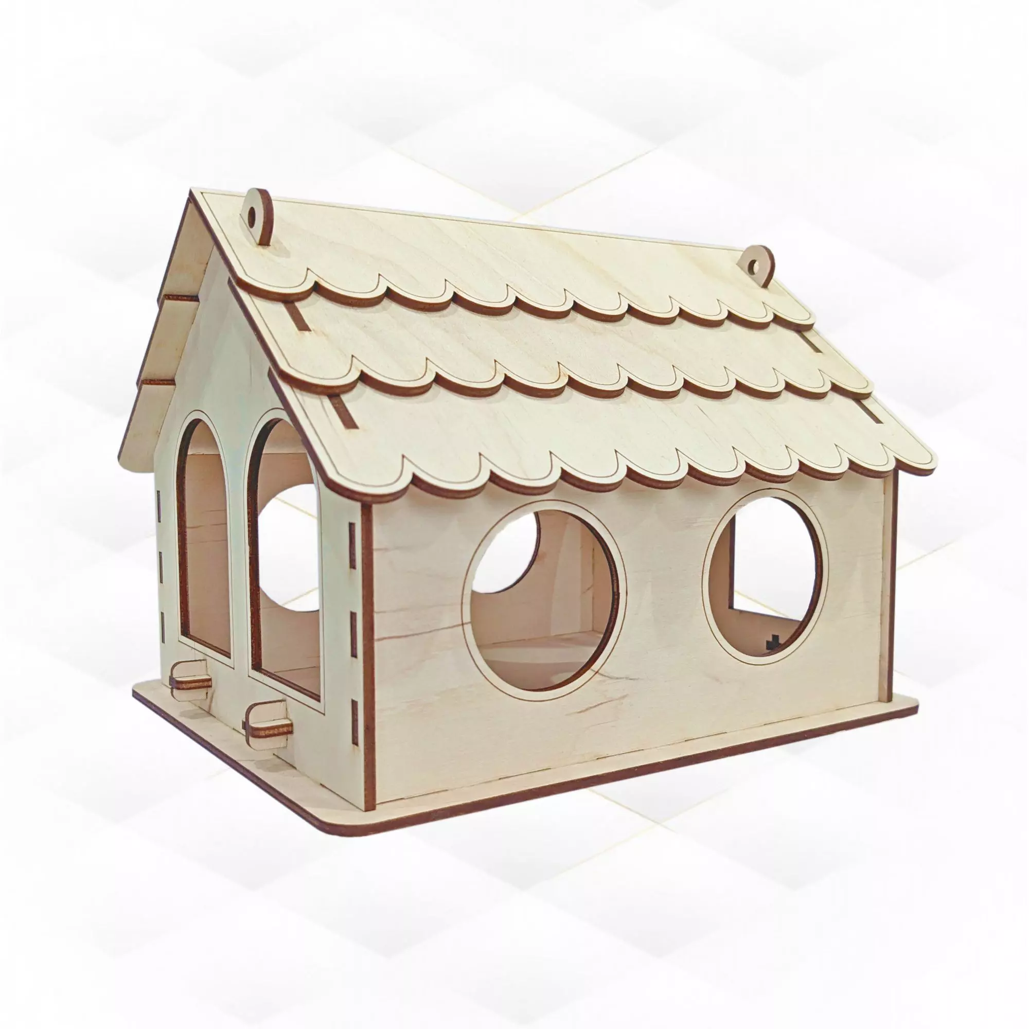 Bird Feeder garden decor design laser cutting 3D print model_0