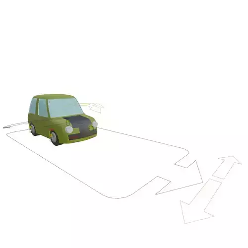 Mr Bean Car Morris Mini Chibi Low-poly 3D model