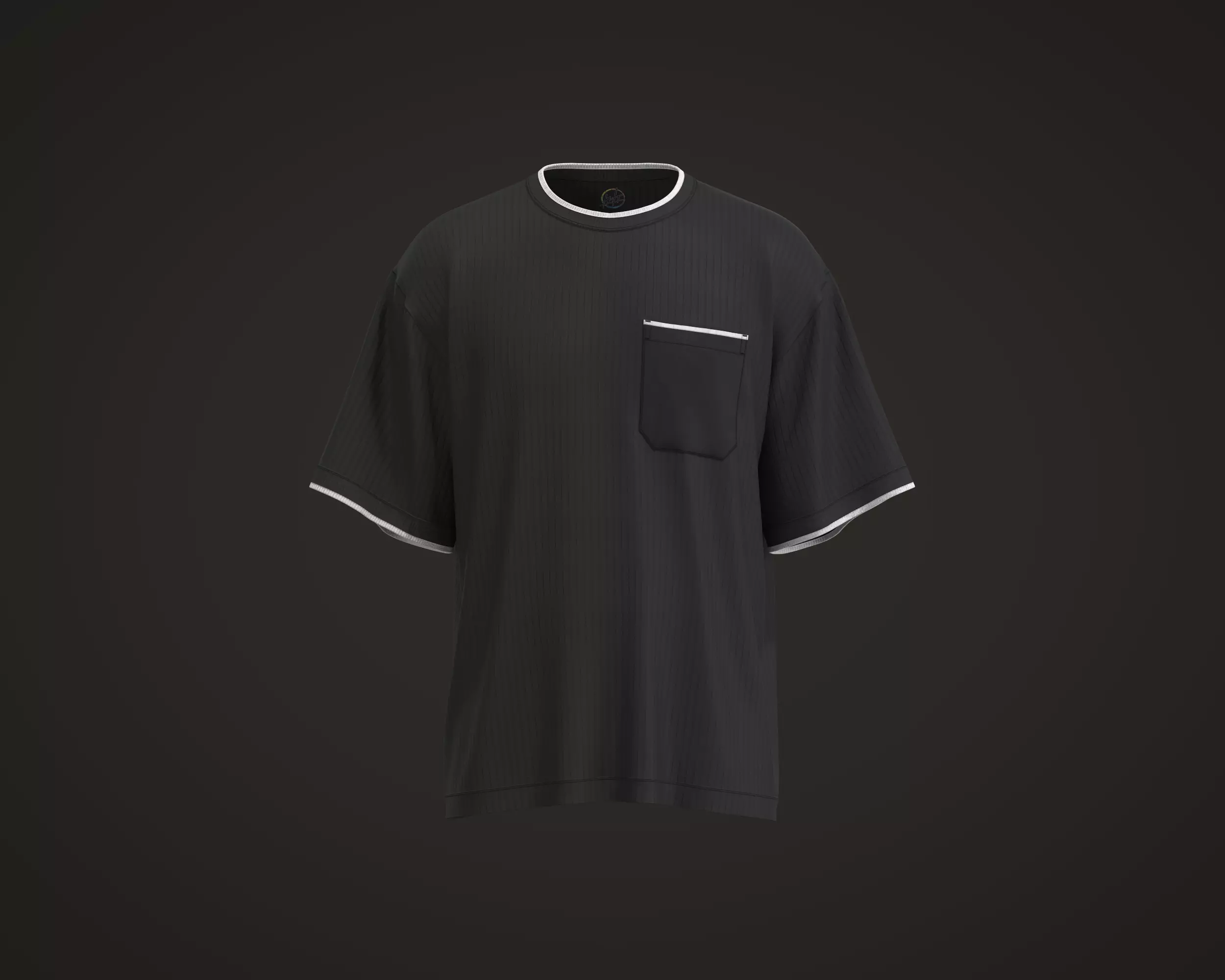Mens chunky ribbed knitted over oversized t shirt 3D model