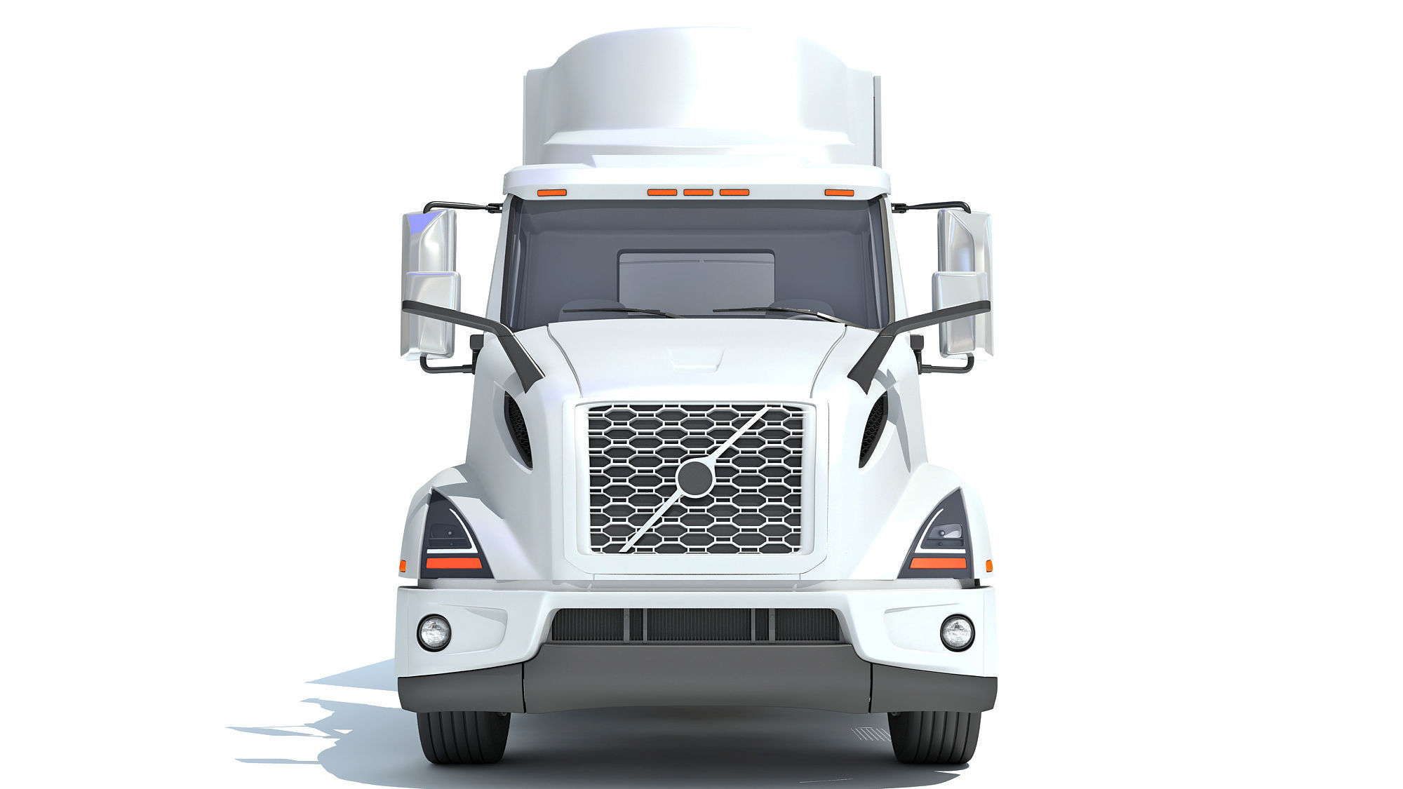 Semi Truck with Refrigerator Trailer 3D model_10