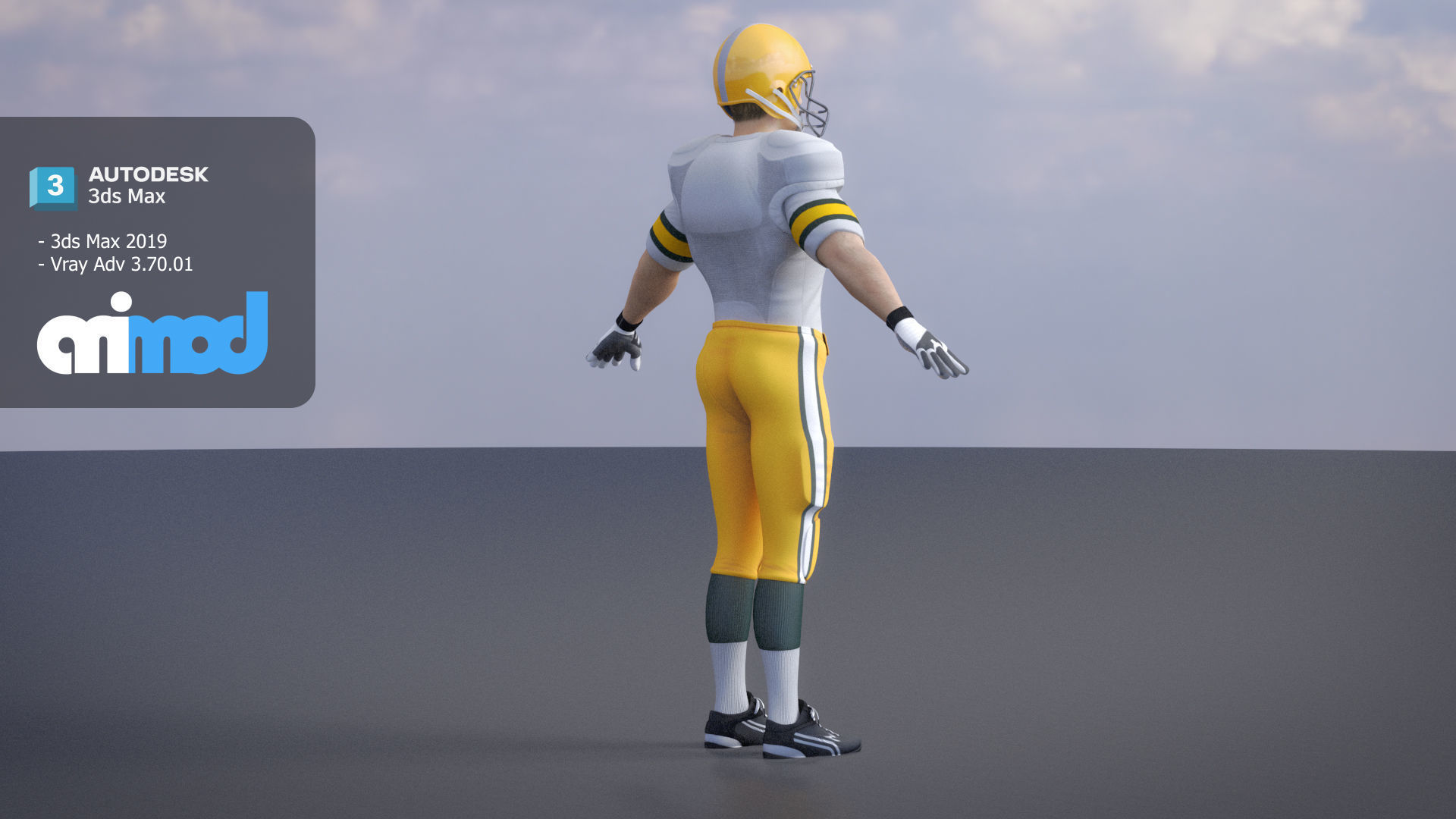 American Football Player 0001 3D model_3