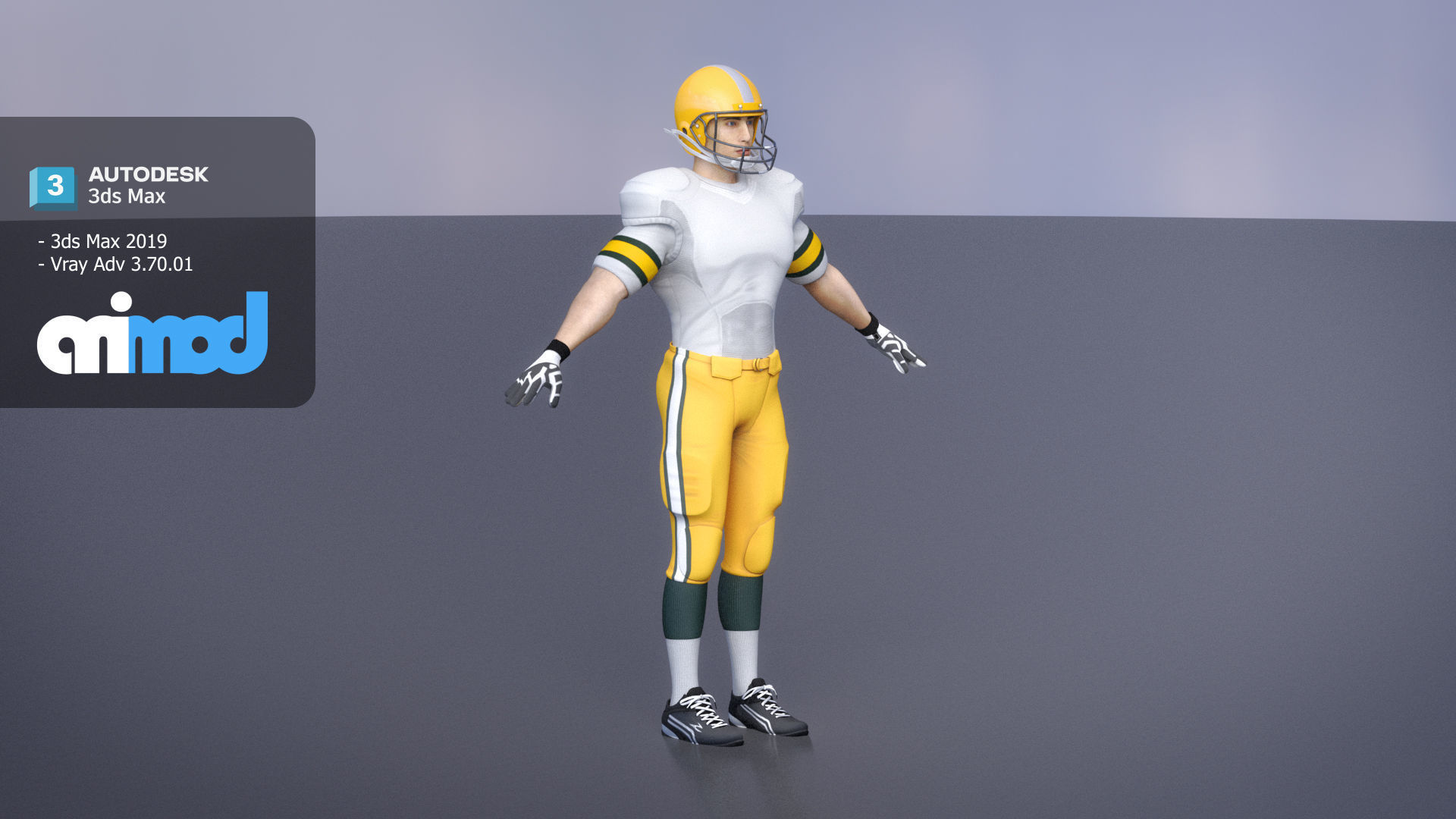 American Football Player 0001 3D model_1