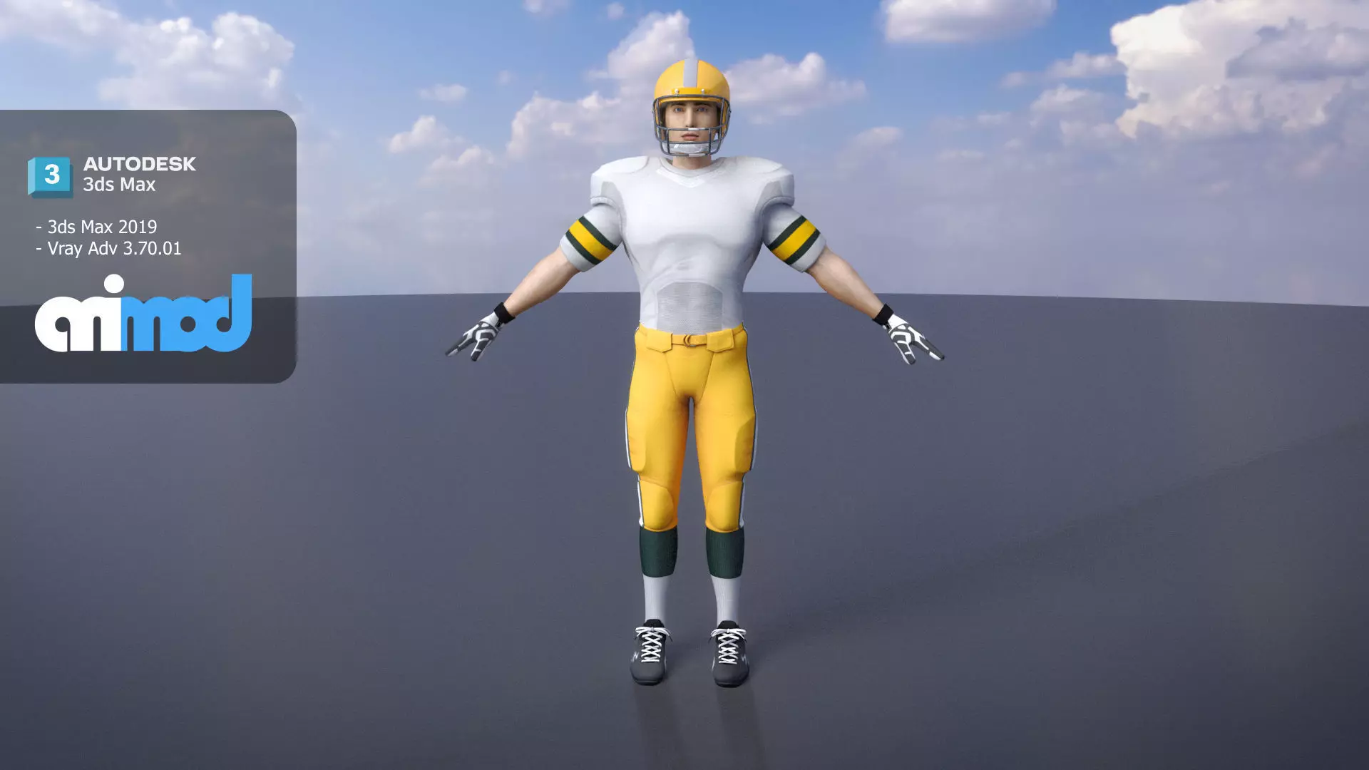 American Football Player 0001 3D model_0