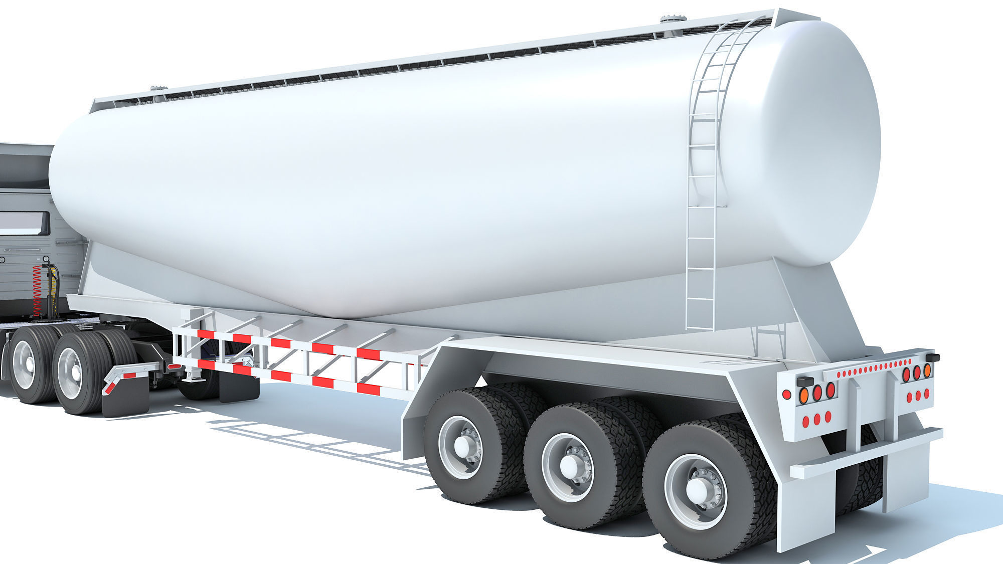 Semi Truck with Tank Trailer 3D model_15