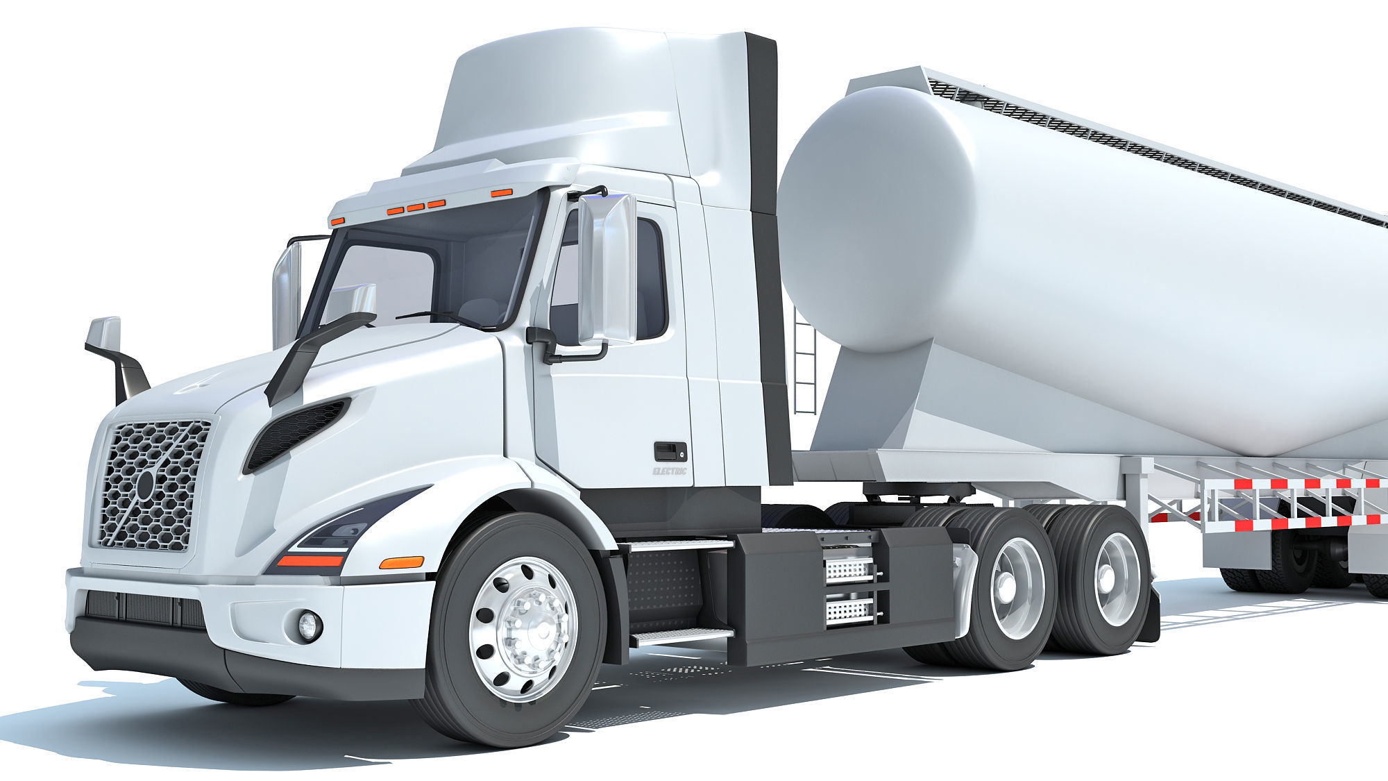 Semi Truck with Tank Trailer 3D model_12