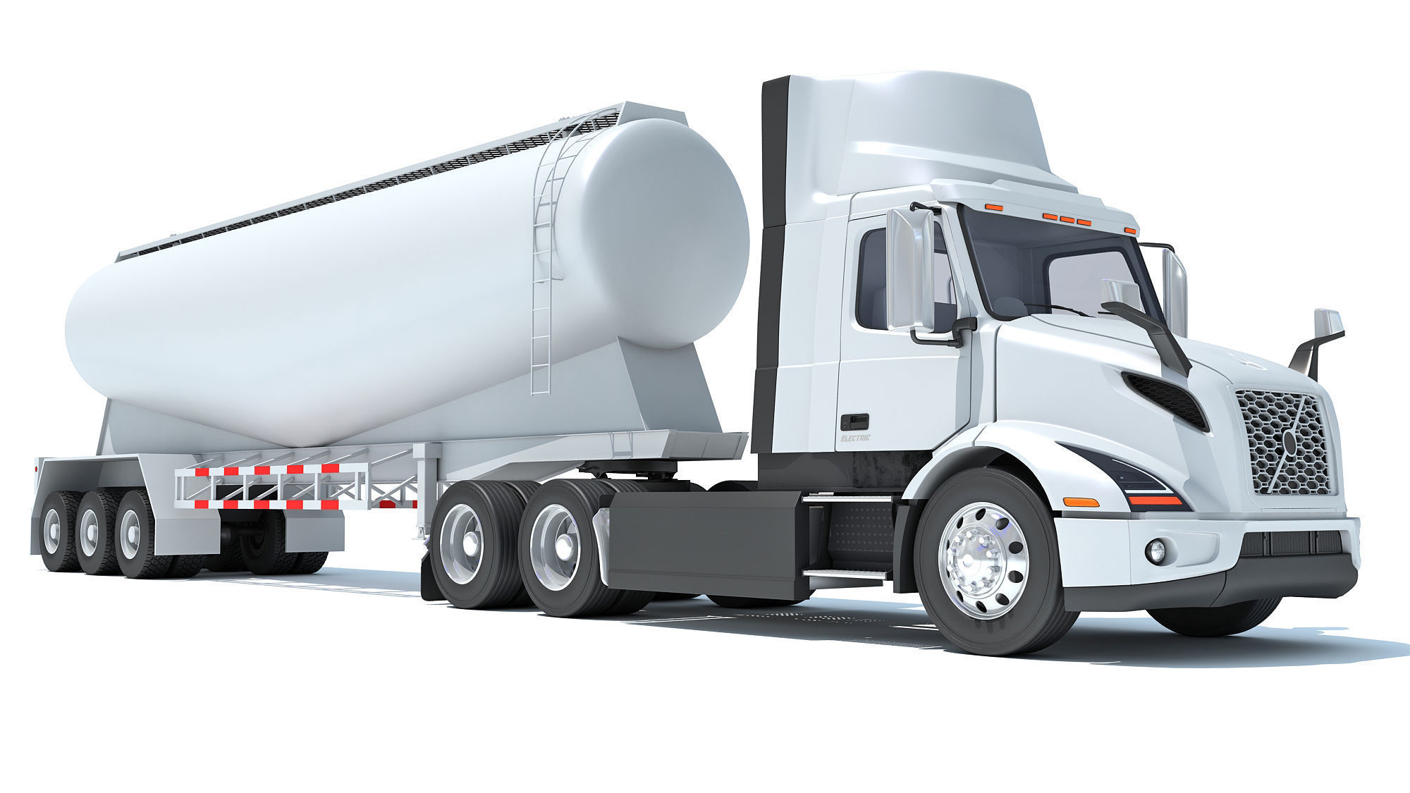 Semi Truck with Tank Trailer 3D model_9