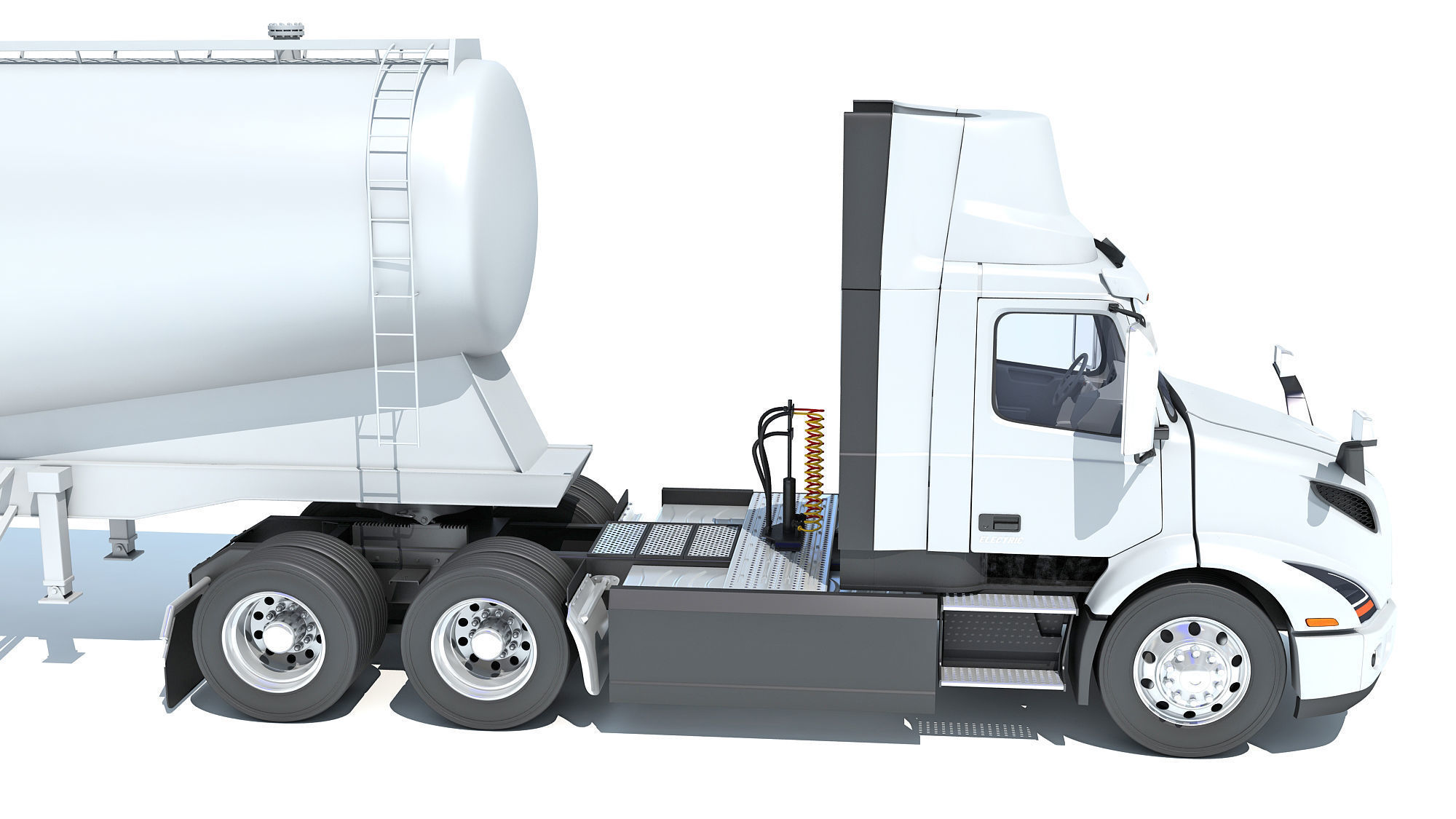 Semi Truck with Tank Trailer 3D model_14