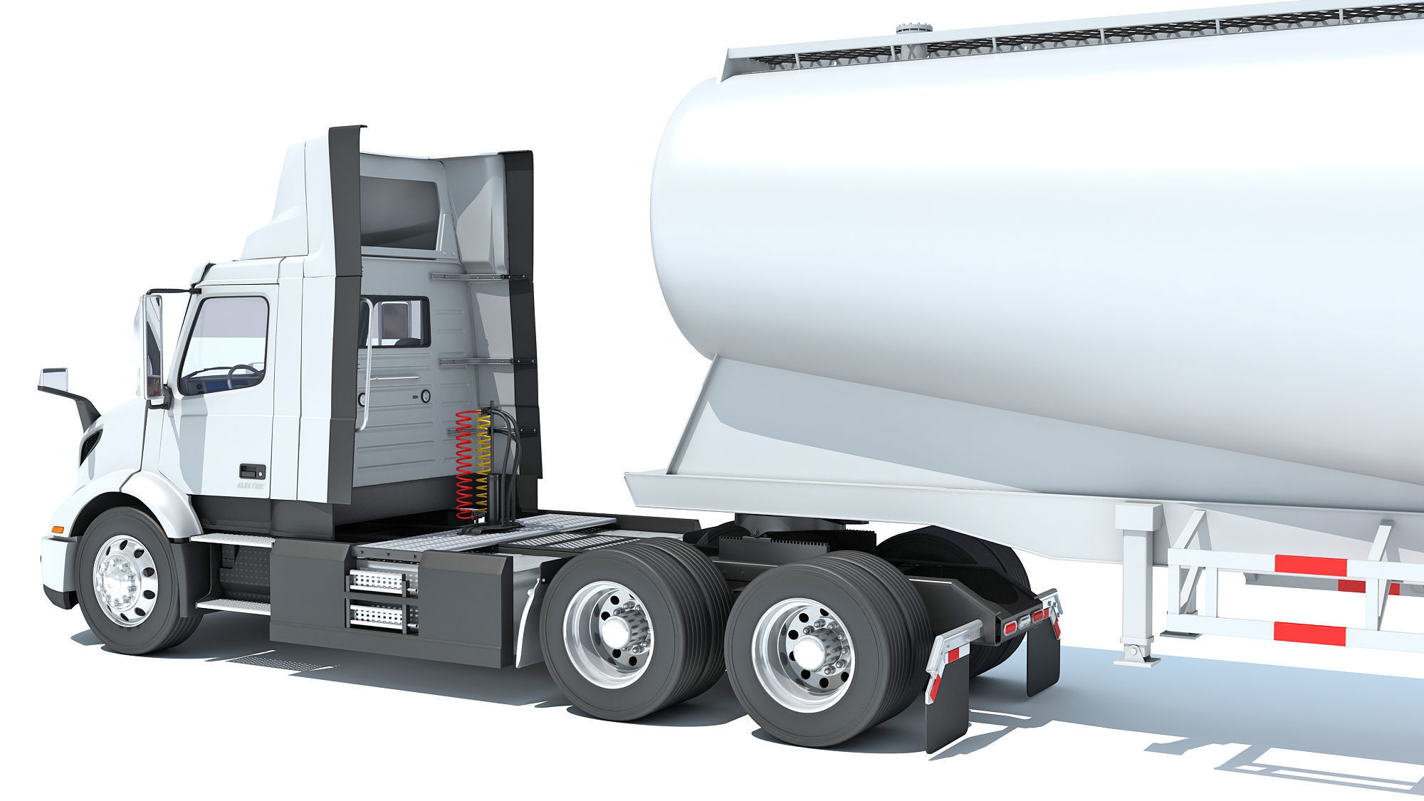 Semi Truck with Tank Trailer 3D model_13