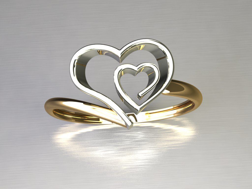 heart ring 24 3D print model_3
