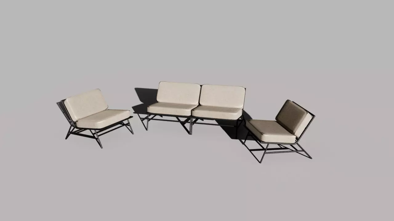 Outdoor Chair Set 3D model