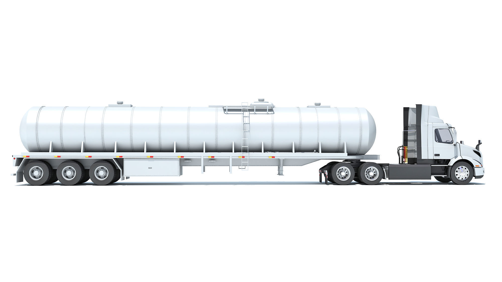 Truck with Tank Semi Trailer 3D model_5