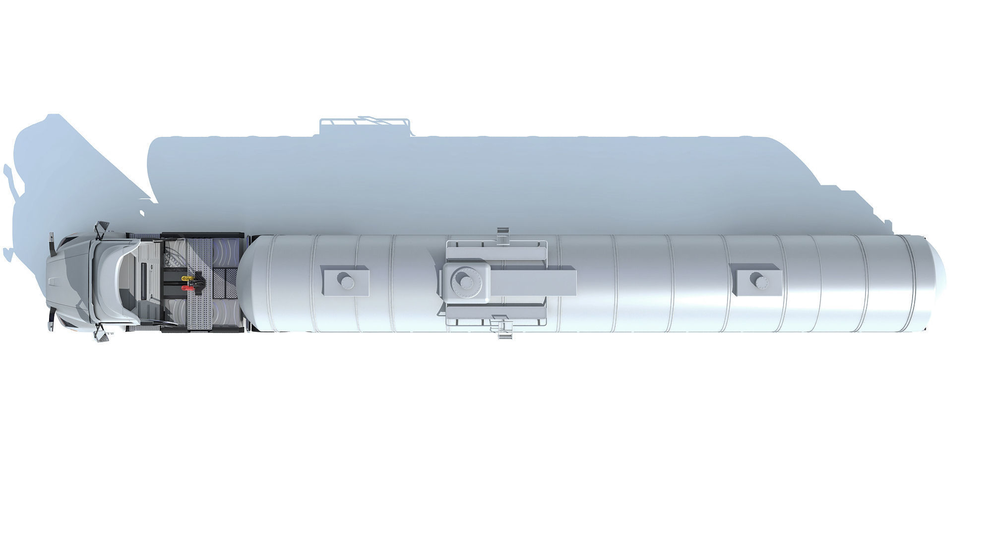 Truck with Tank Semi Trailer 3D model_11