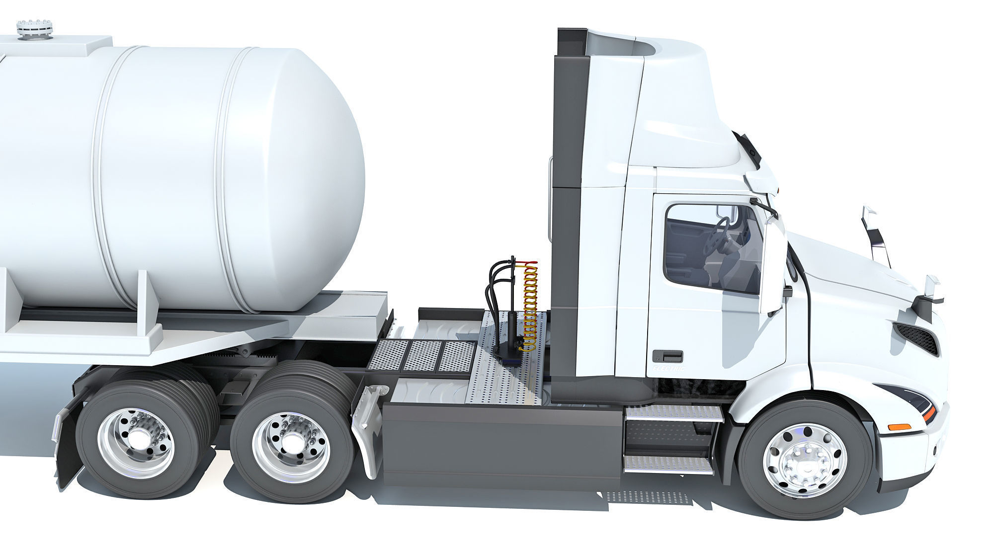 Truck with Tank Semi Trailer 3D model_14