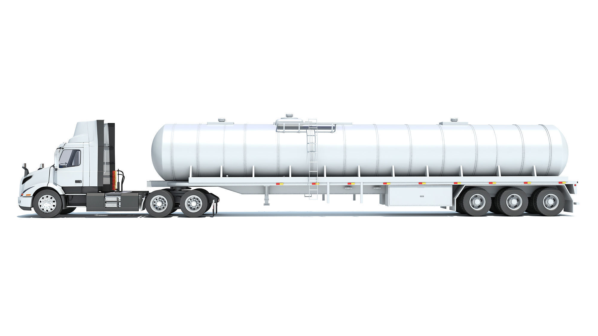 Truck with Tank Semi Trailer 3D model_1