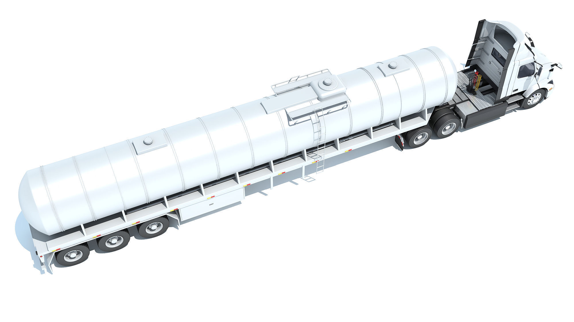 Truck with Tank Semi Trailer 3D model_6