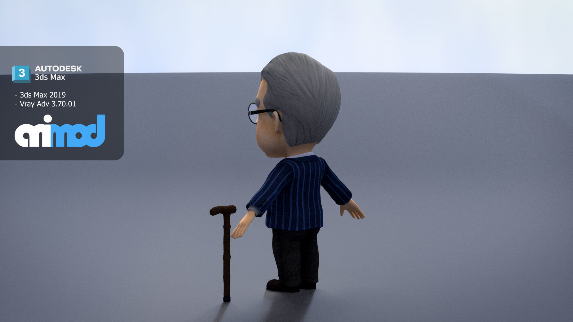 Elderly Man 3D model_4