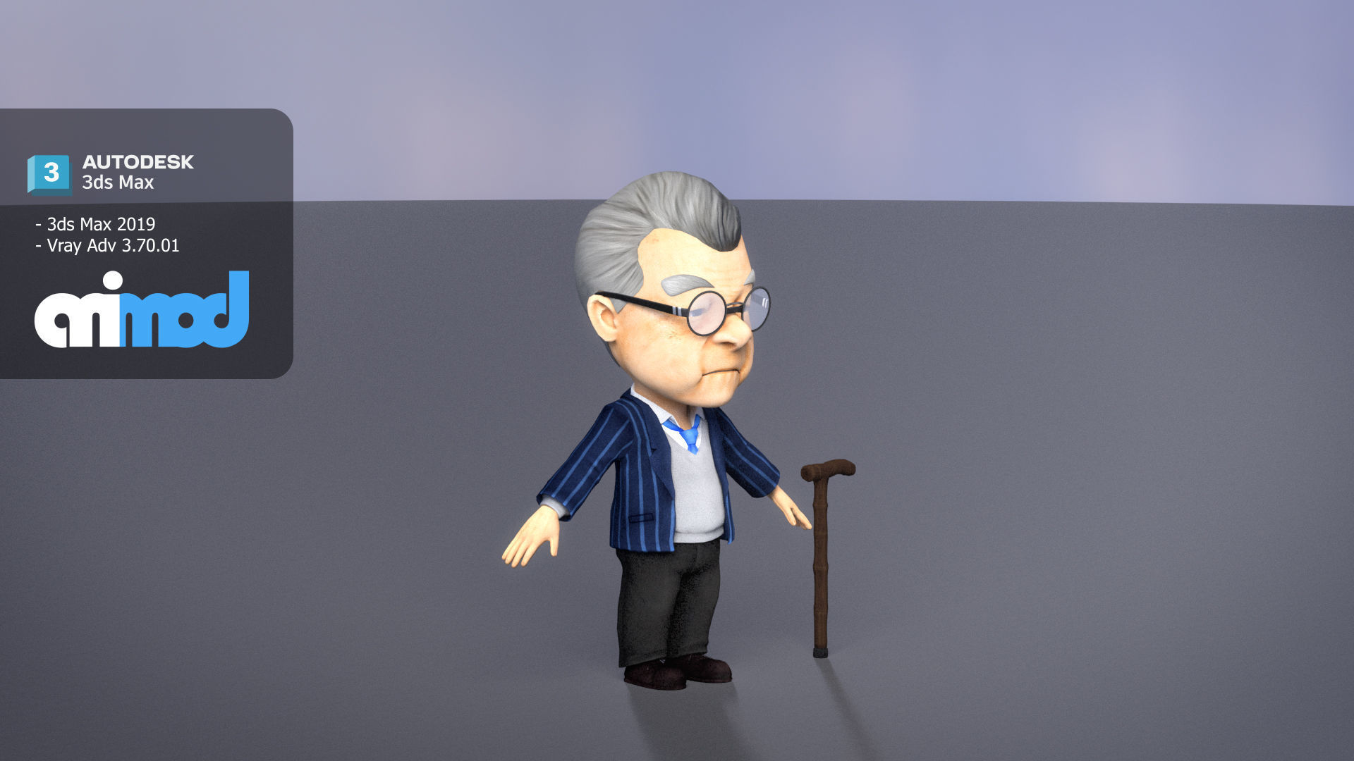 Elderly Man 3D model_1