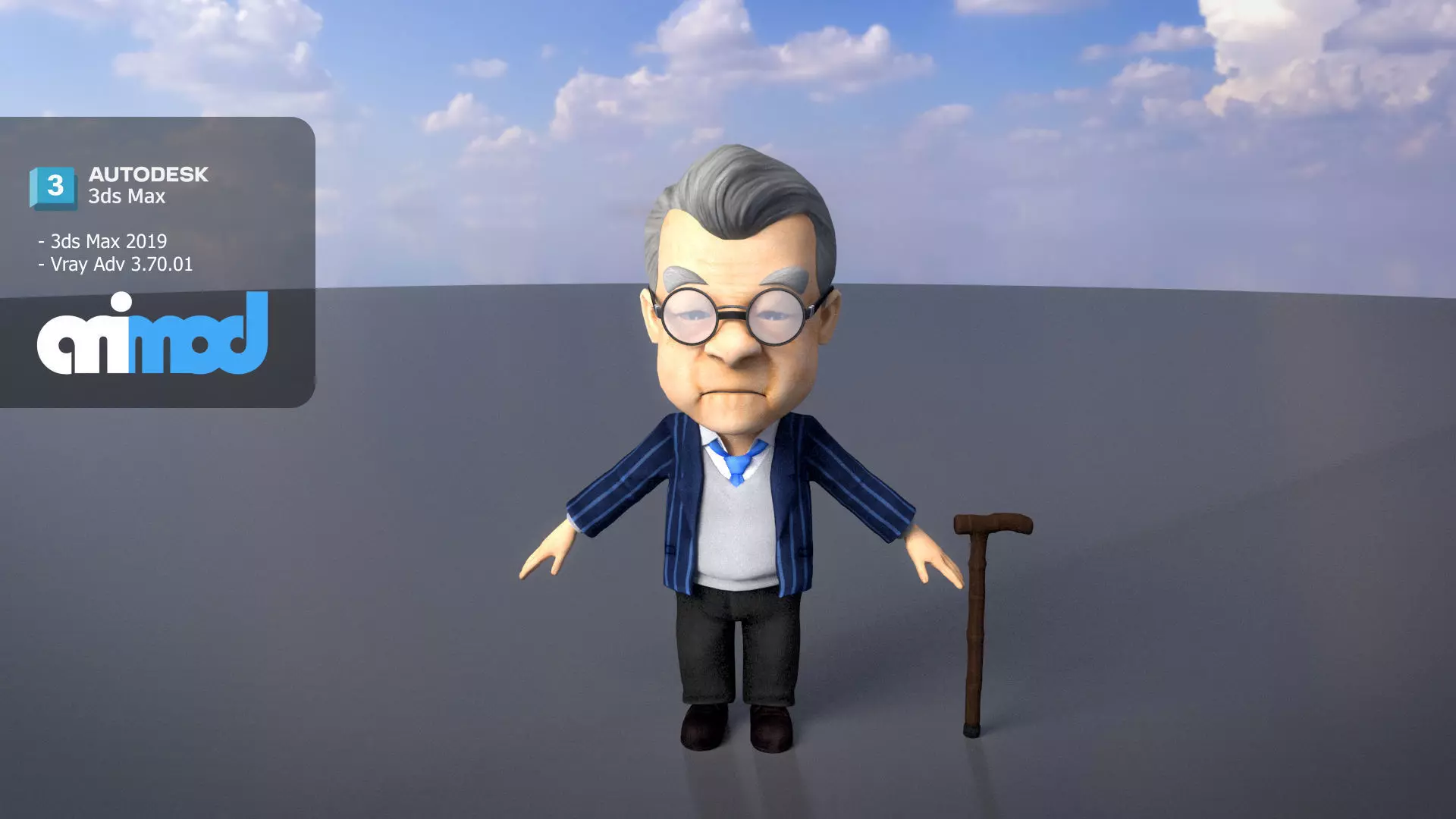 Elderly Man 3D model_0
