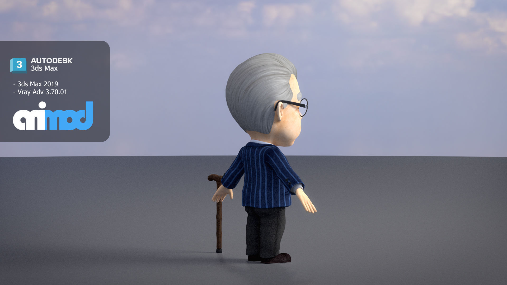 Elderly Man 3D model_3