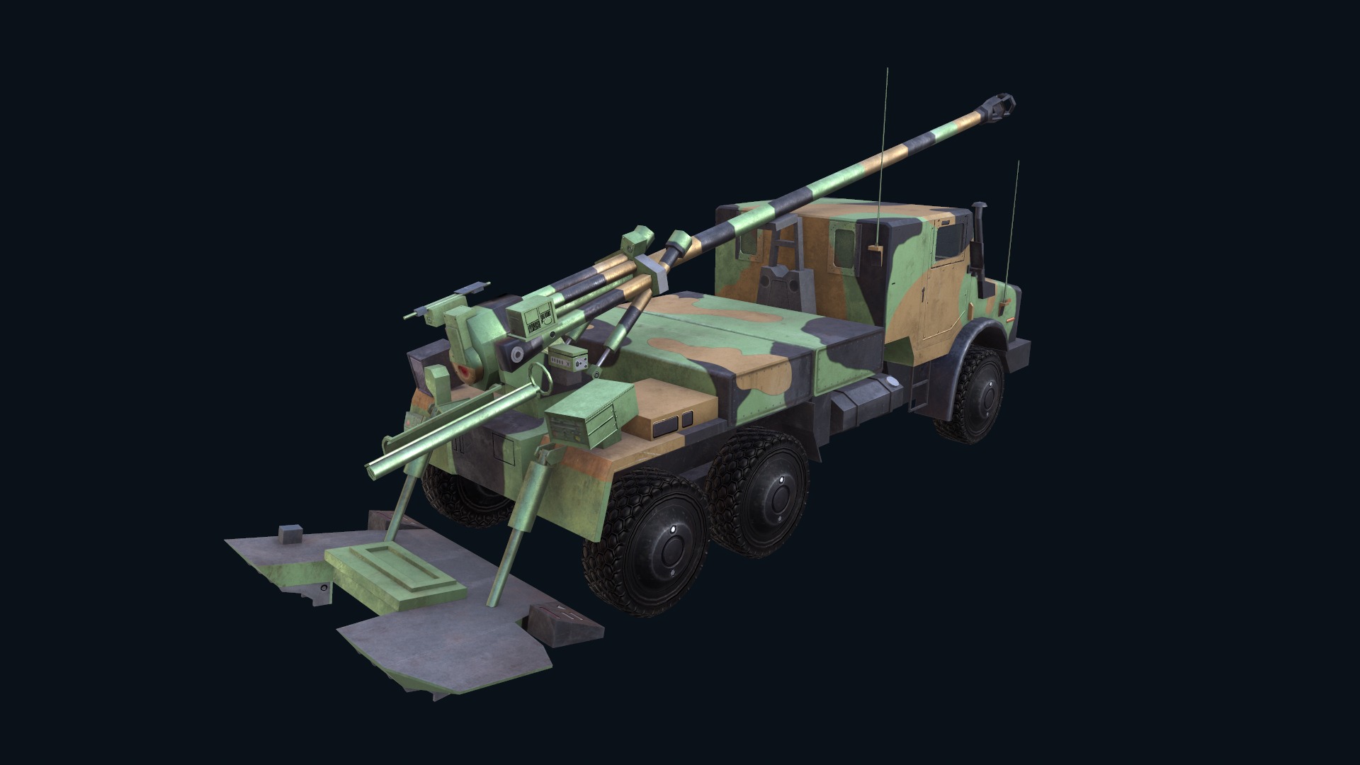 Asset - Army - CAESAR SP Howitzer 3D Model Realistic Low-poly 3D model_19