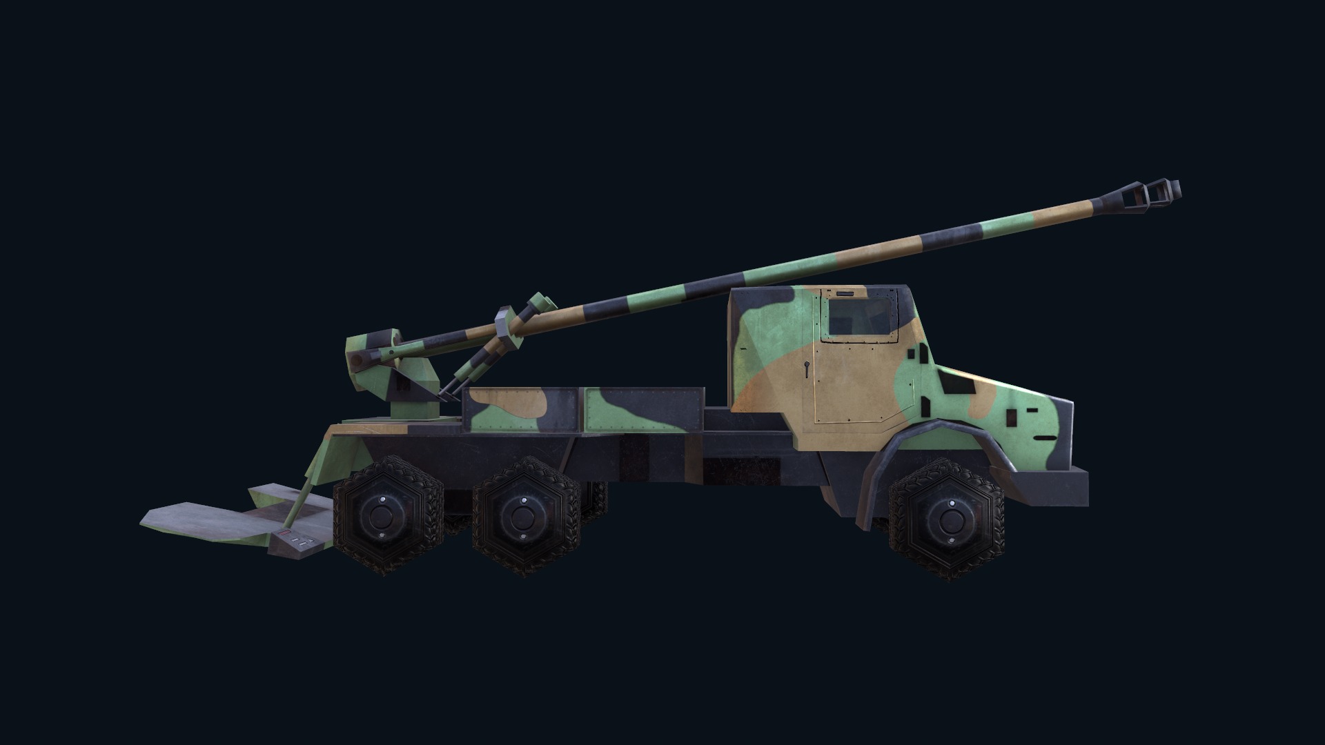 Asset - Army - CAESAR SP Howitzer 3D Model Realistic Low-poly 3D model_28