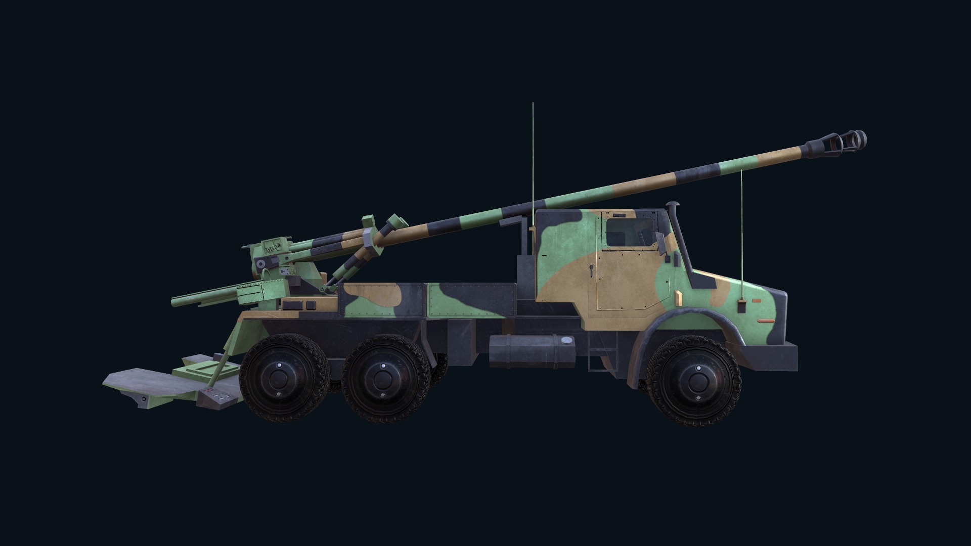 Asset - Army - CAESAR SP Howitzer 3D Model Realistic Low-poly 3D model_13