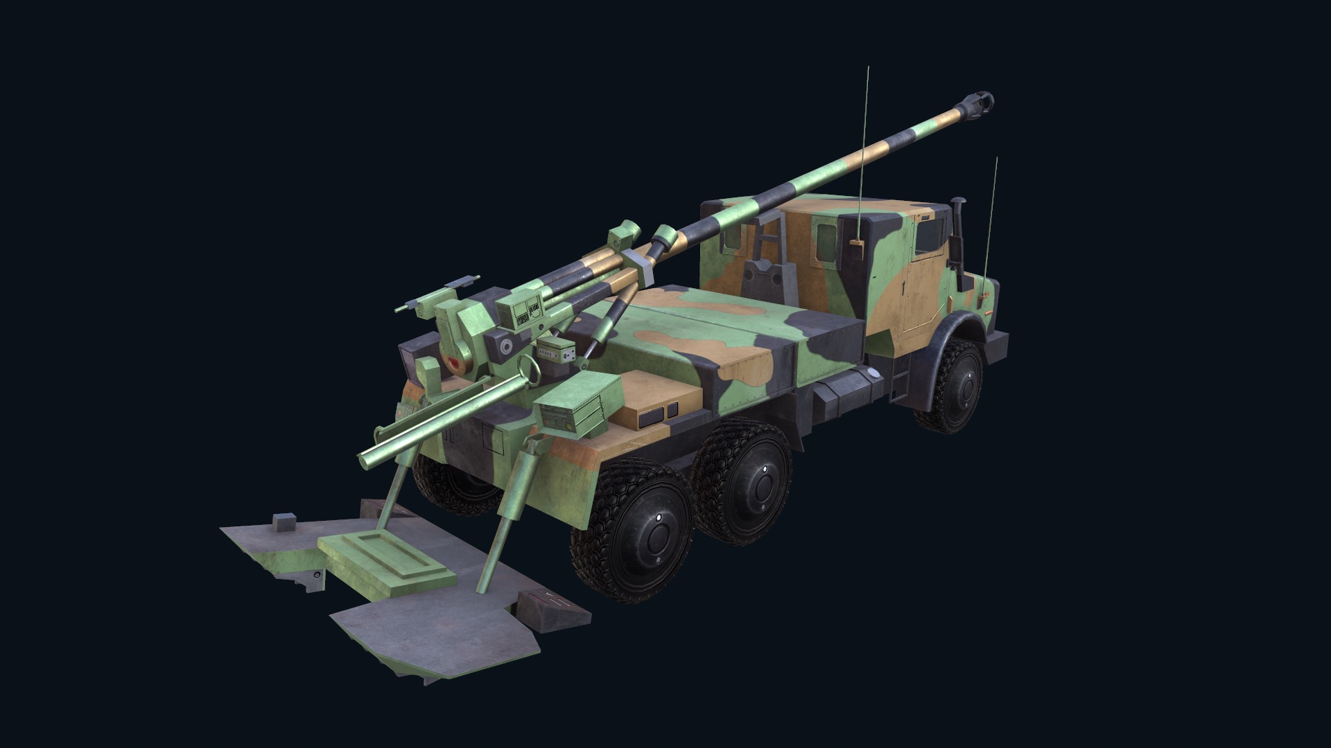 Asset - Army - CAESAR SP Howitzer 3D Model Realistic Low-poly 3D model_14