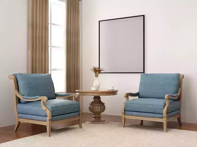 Classic room interior with chair