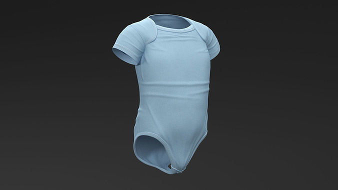 Bodysuit One Year Old Baby 3D model 2