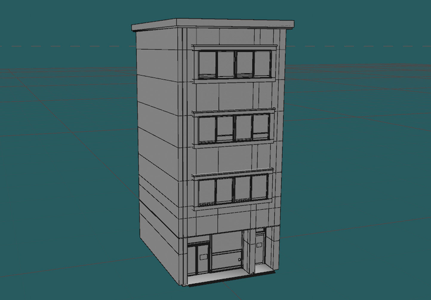 Asian Brick Building 3D model_4