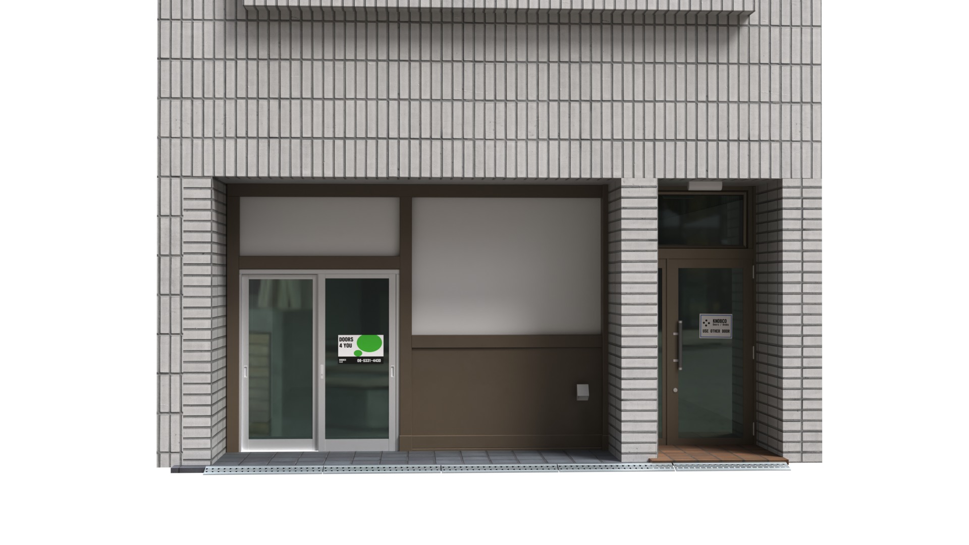 Asian Brick Building 3D model_1