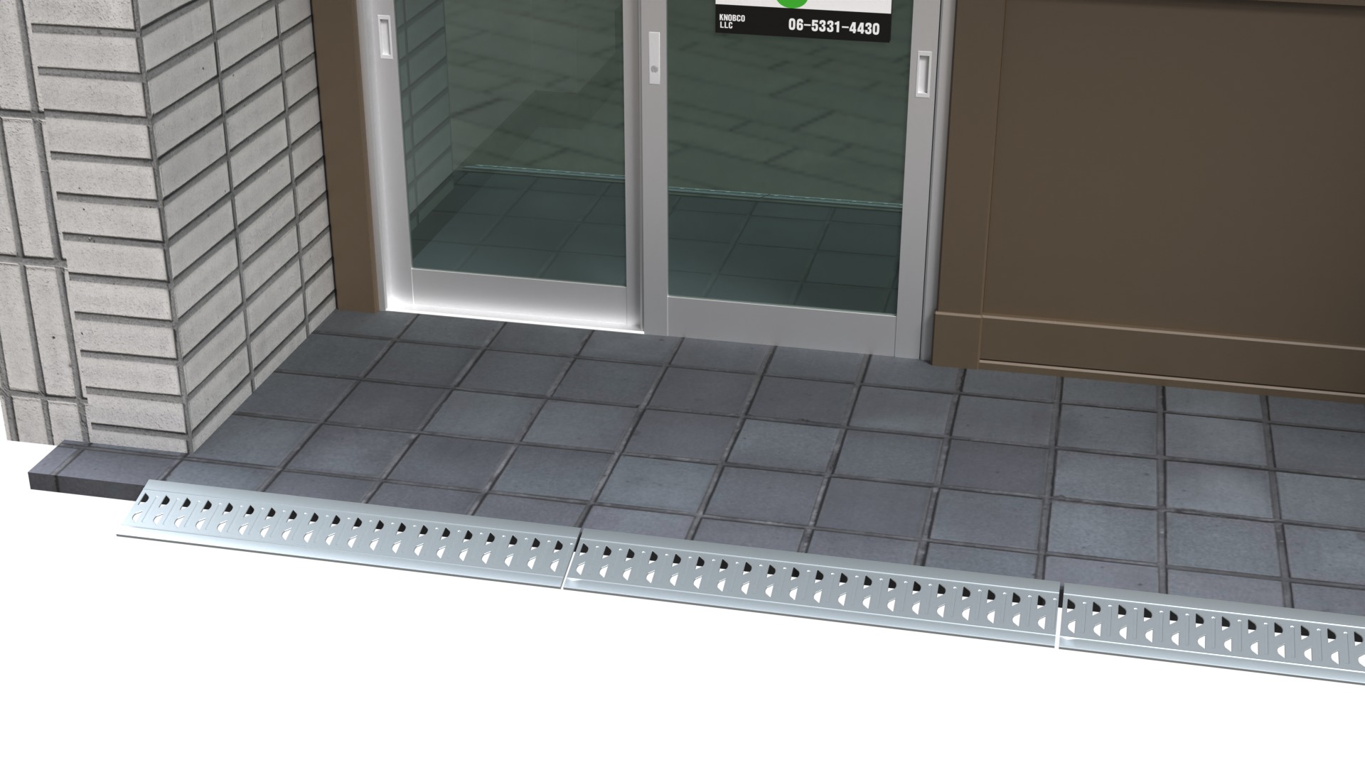 Asian Brick Building 3D model_3