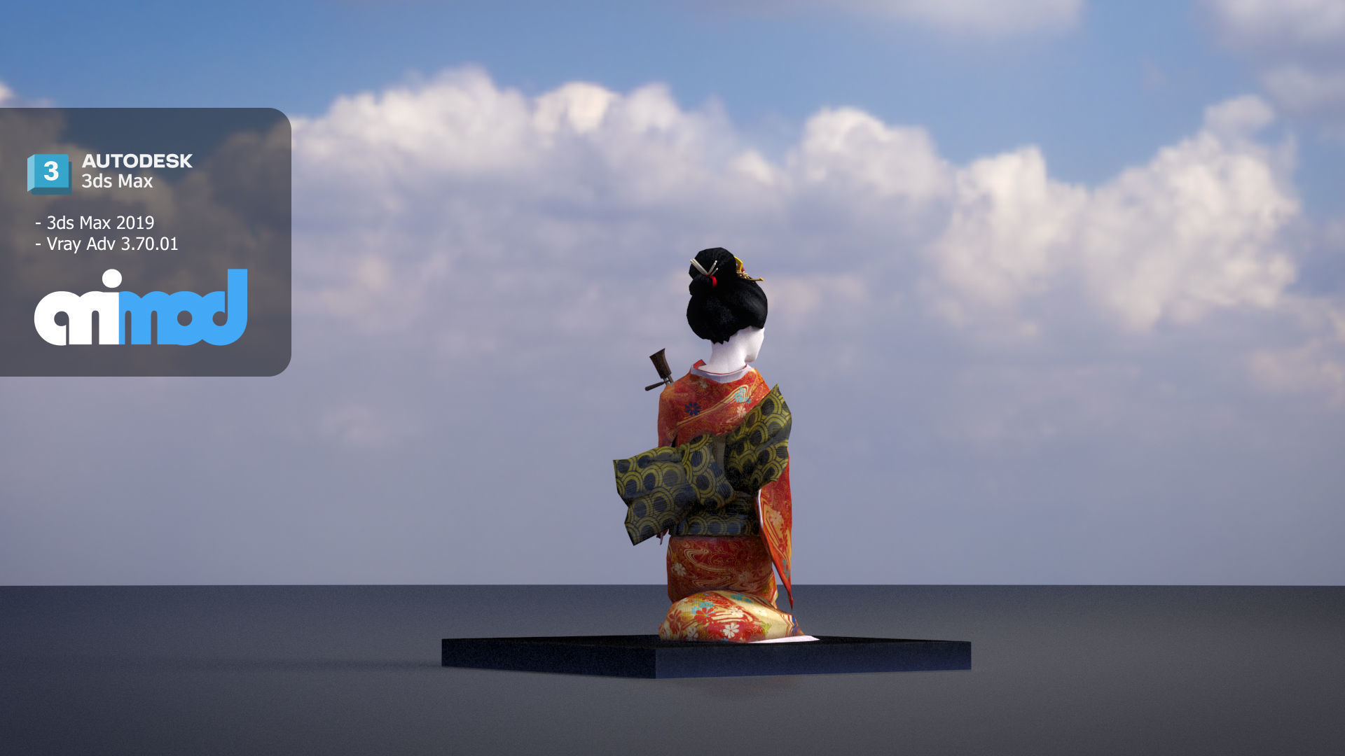Japanese Doll 3D model_3