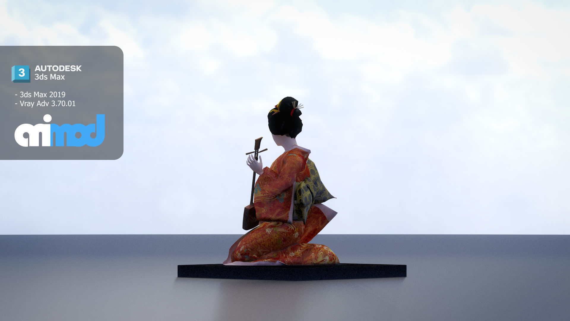 Japanese Doll 3D model_4