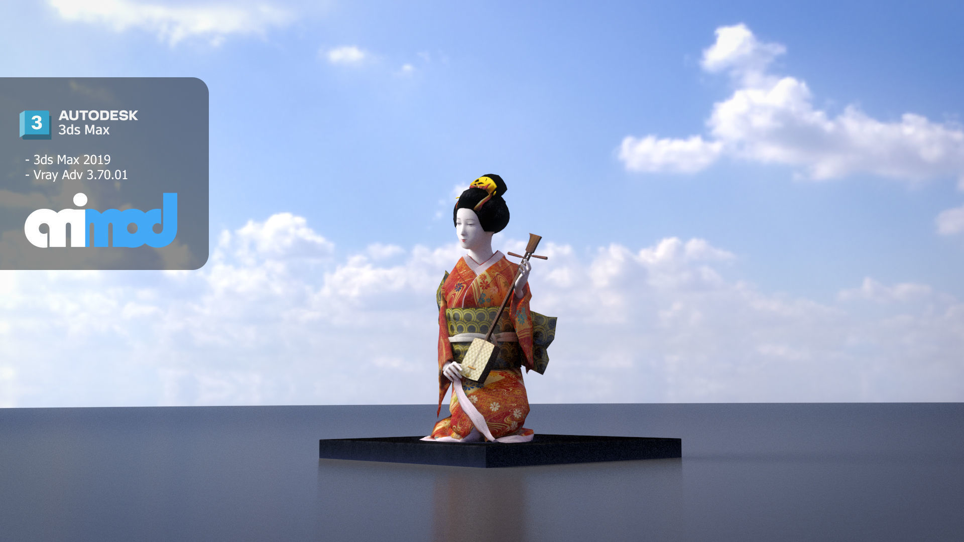 Japanese Doll 3D model_2