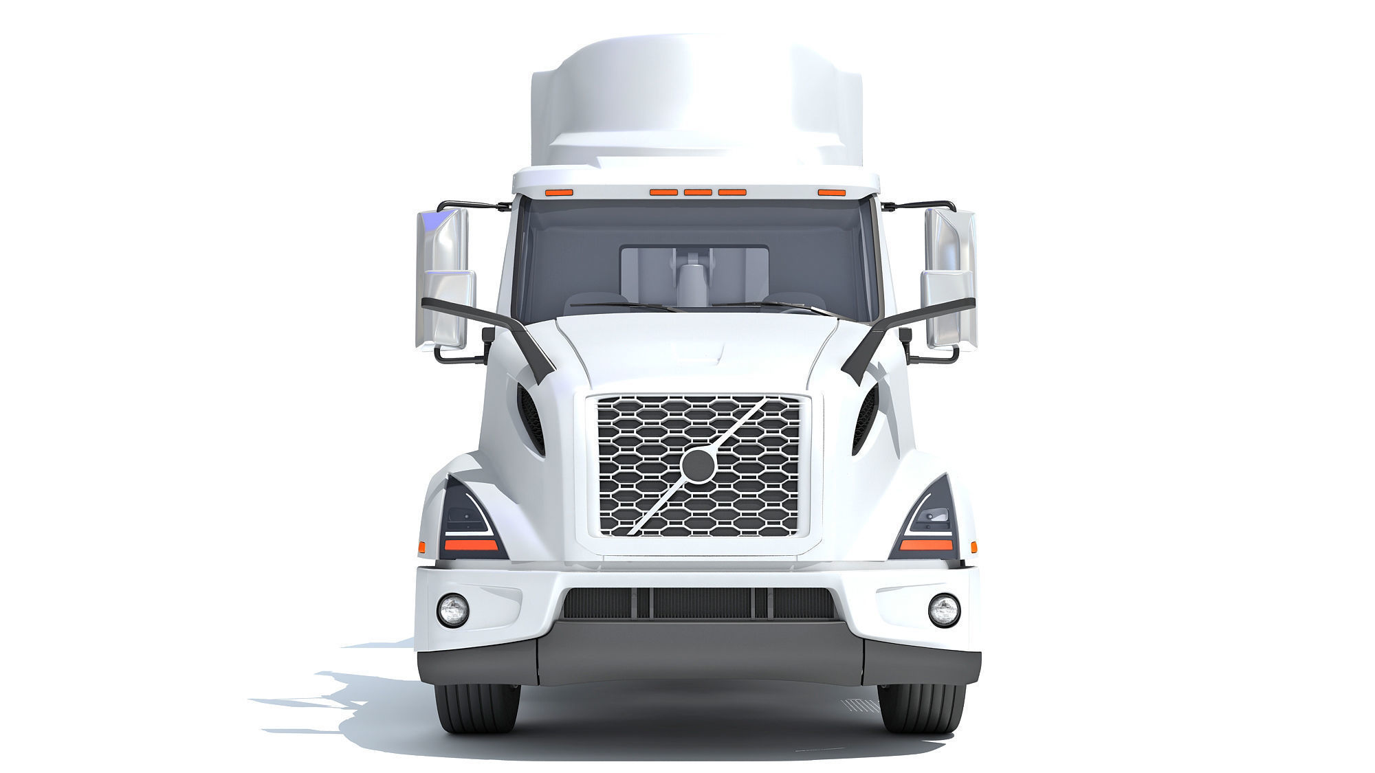 Semi Truck with Tipper Trailer 3D model_10