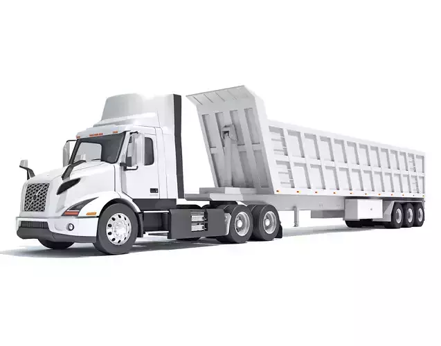 Semi Truck with Tipper Trailer 3D model