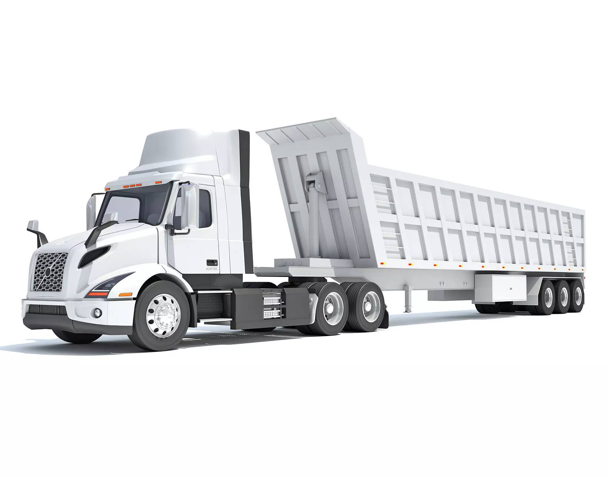 Semi Truck with Tipper Trailer 3D model_0