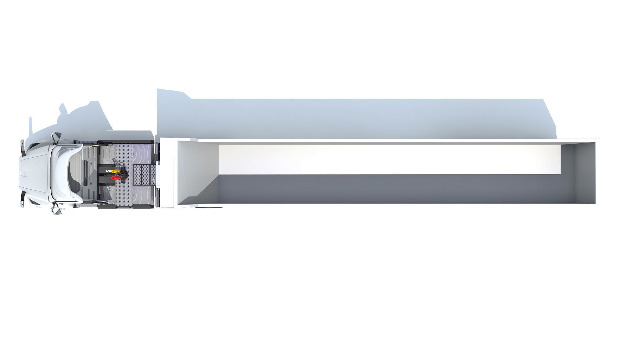 Semi Truck with Tipper Trailer 3D model_11