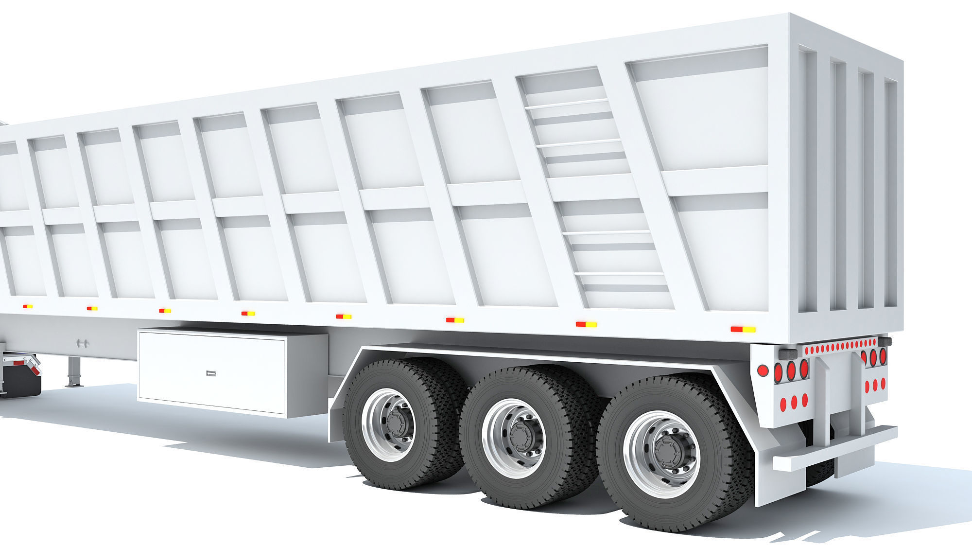 Semi Truck with Tipper Trailer 3D model_15