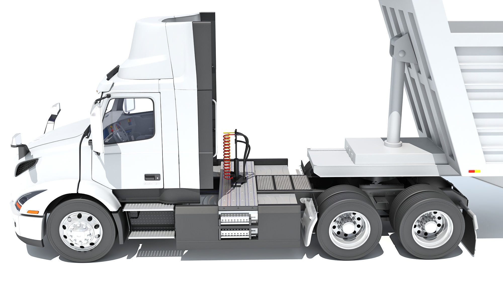 Semi Truck with Tipper Trailer 3D model_14