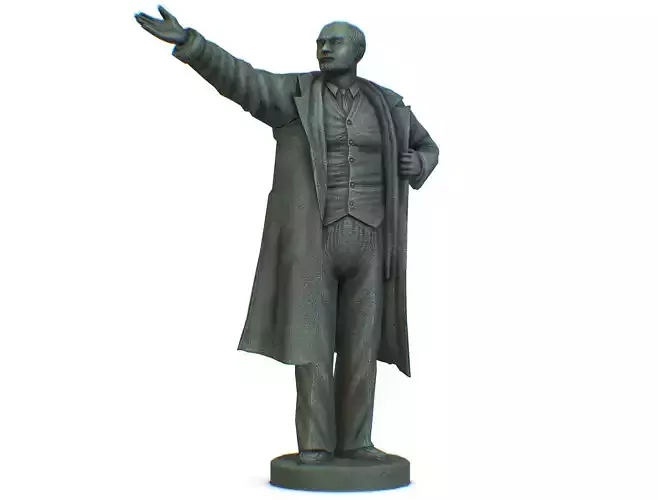 Bronze Statue Vladimir Lenin Classical Pose Low-poly 3D model