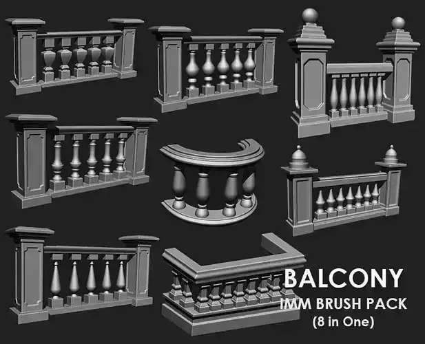 Balcony IMM Obj Brush Pack 8 in One