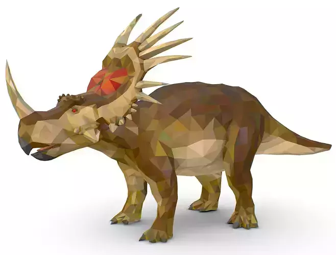Dinosaur Styraco Lowpoly Art Style Animal