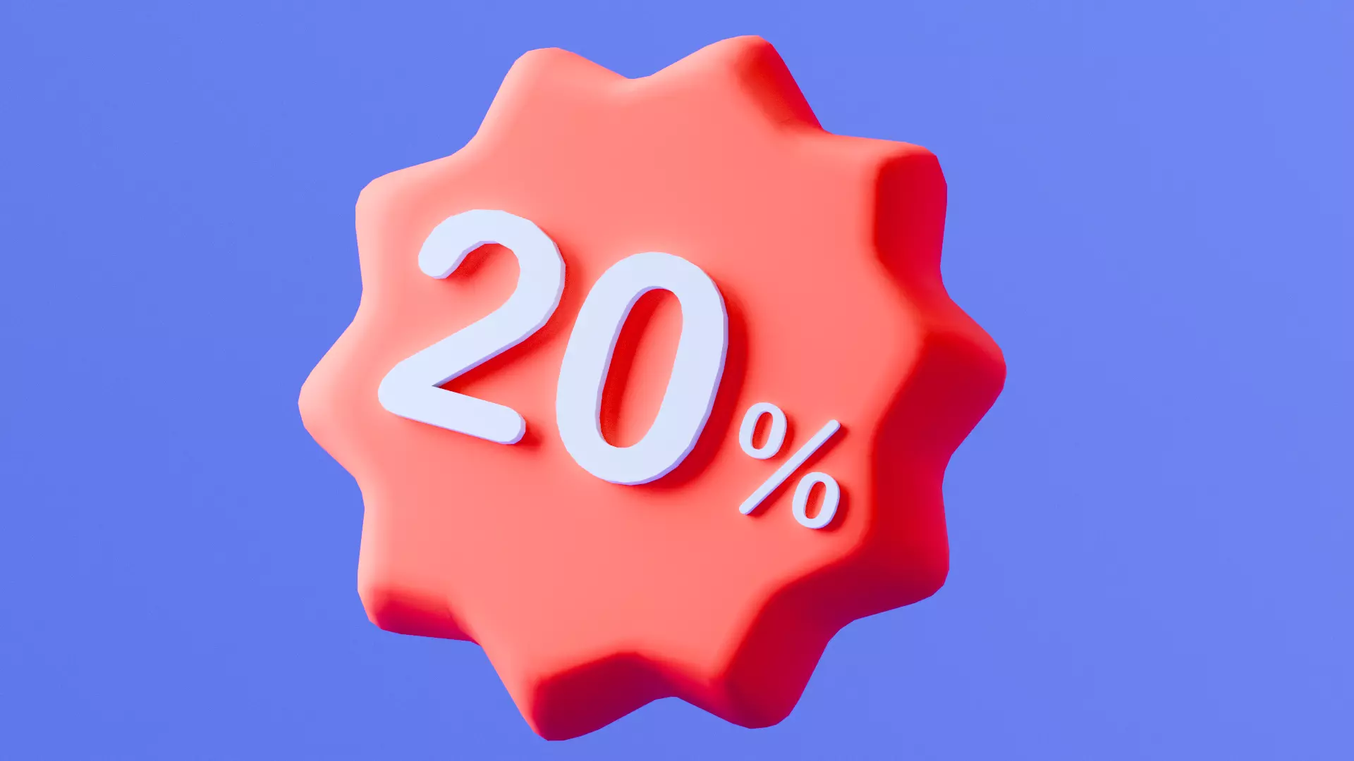 Marketing Icons - Discount 20 Percent Low-poly 3D model