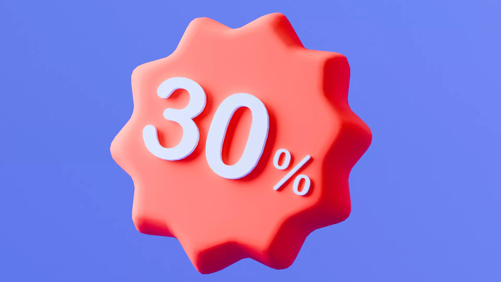 Marketing Icons - Discount 30 Percent Low-poly 3D model