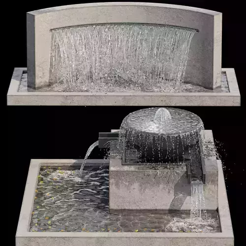 Modern Waterfall Fountain Cascade Landscape 06