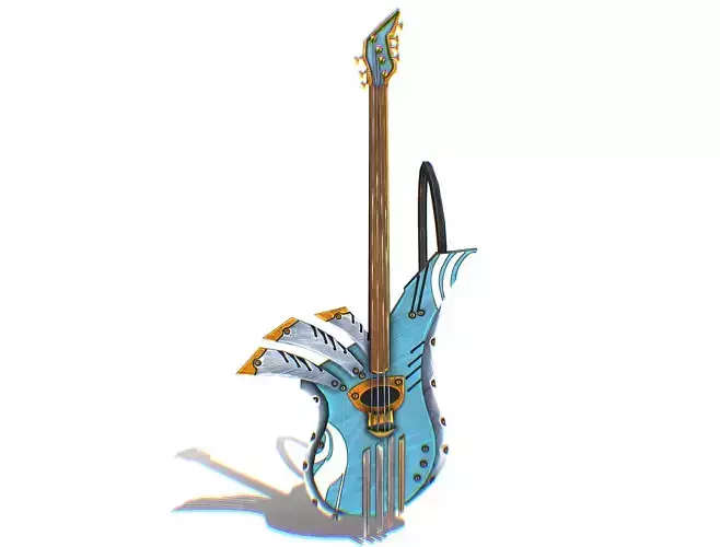 Toon Designer Blue Bass Guitar