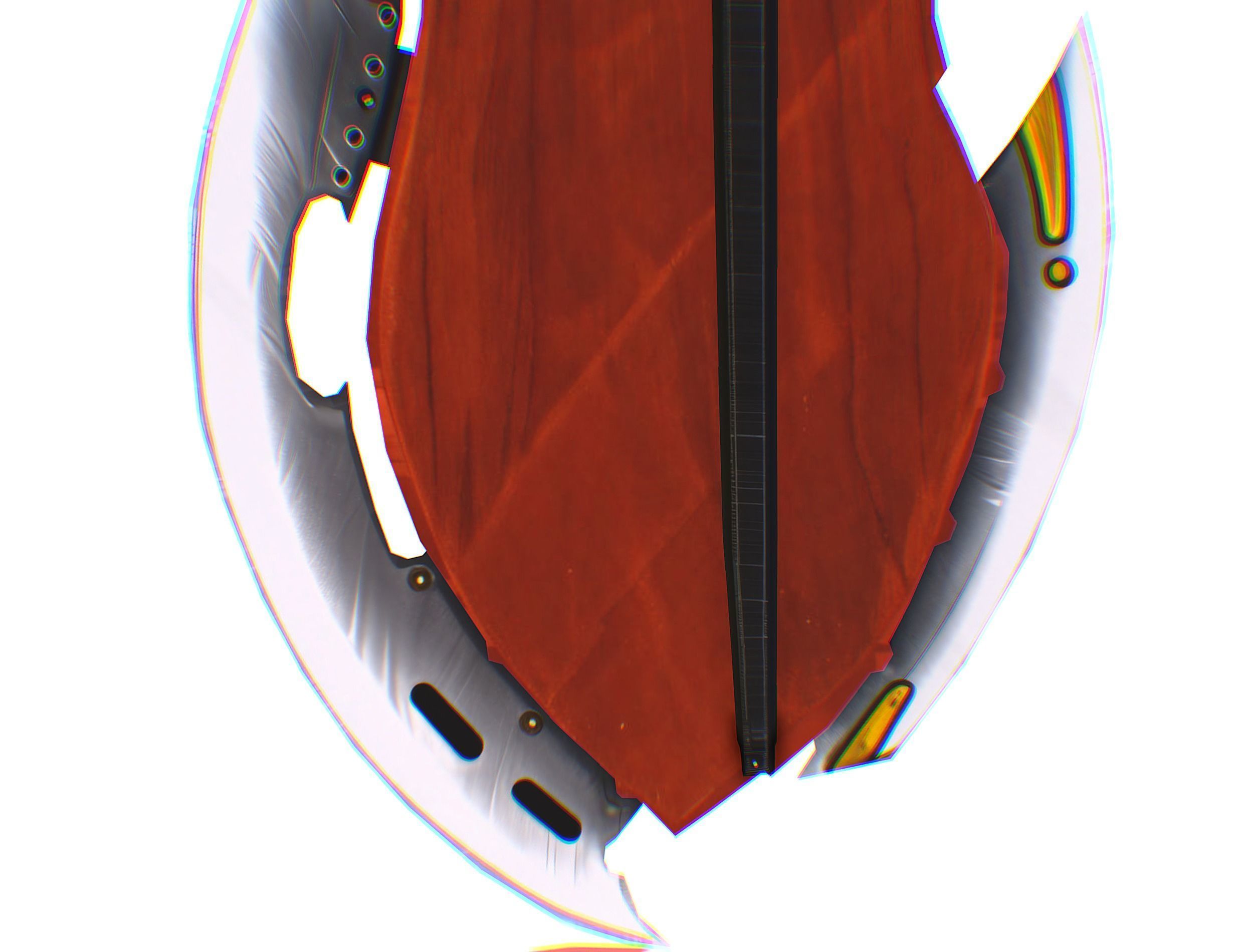 Toon Designer Wooden Bass Guitar Low-poly 3D model_23