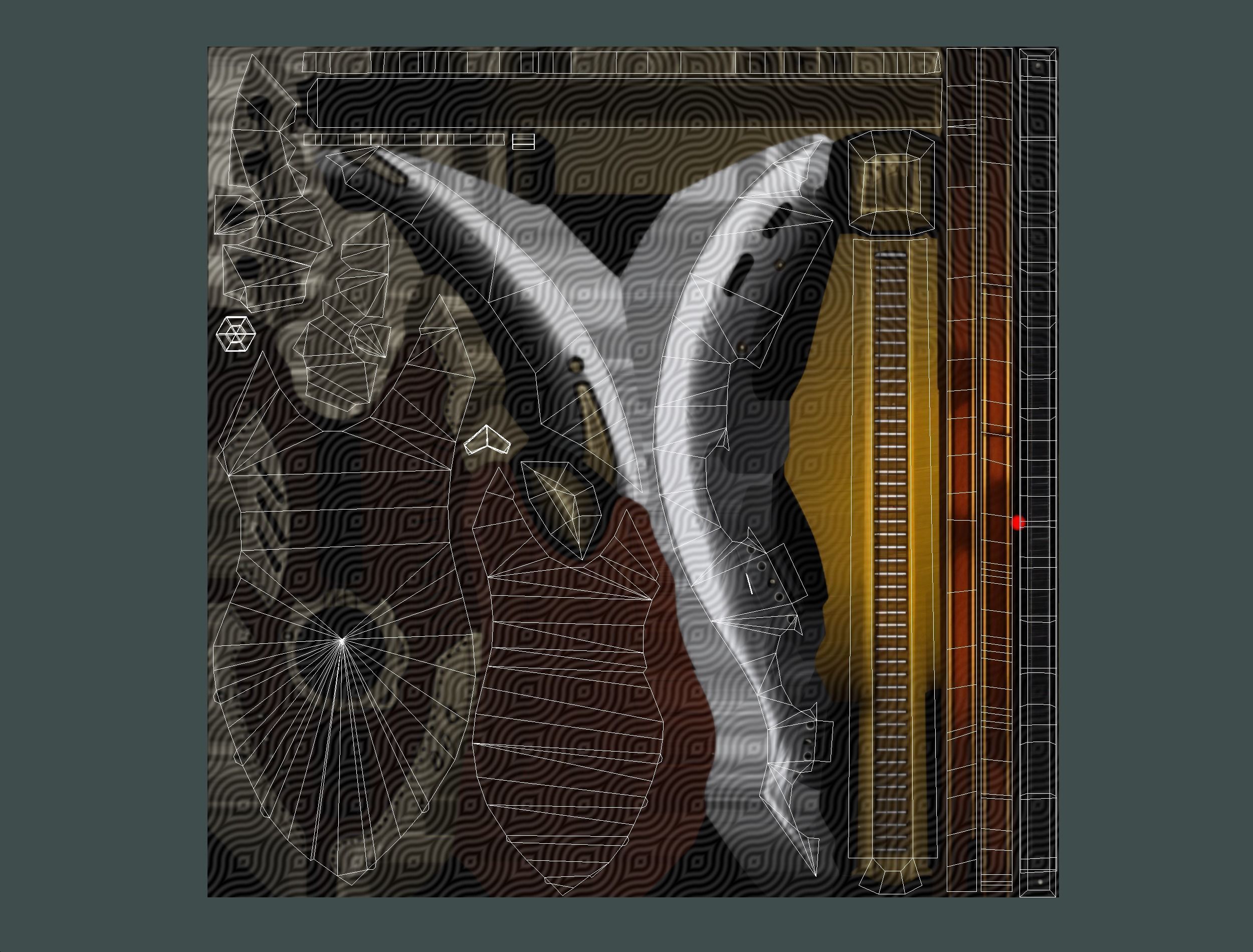 Toon Designer Wooden Bass Guitar Low-poly 3D model_28